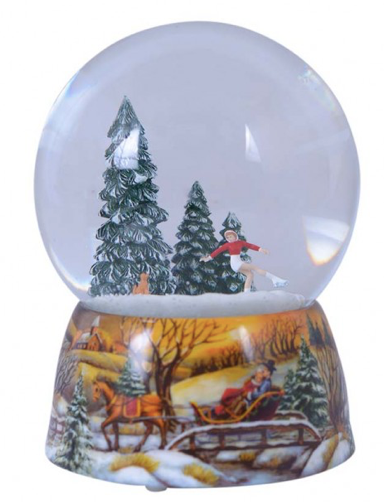 Snow globe music box Skater